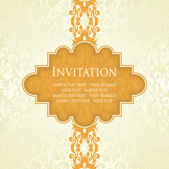 Invitation with floral decoration. Seamless background, pastel colors
