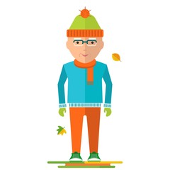 elderly man on autumn walk