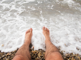 feet on beach