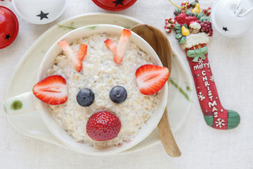 Rudolph The Red Nosed Reindeer porridge oatmeal breakfast , Fun