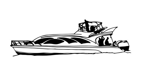 fast motorboat or yacht