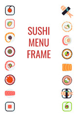 Japanese food sushi menu frame