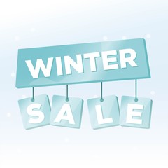 winter sale background with snow elements for your marketing kit