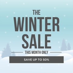 winter sale background with snow elements for your marketing kit