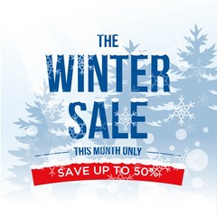 winter sale background with snow elements for your marketing kit