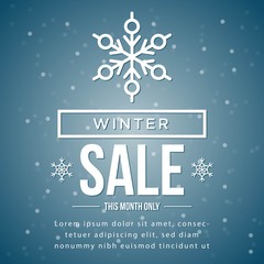 Fototapeta na wymiar winter sale background with snow elements for your marketing kit