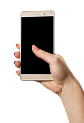 smartphone in a female hand