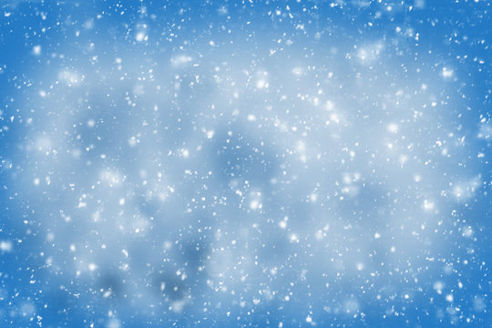 Abstract blue background with snowflakes