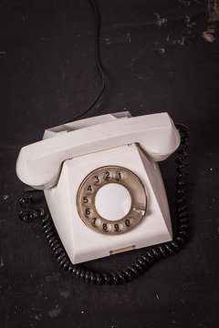 Vintage telephone on a dark background