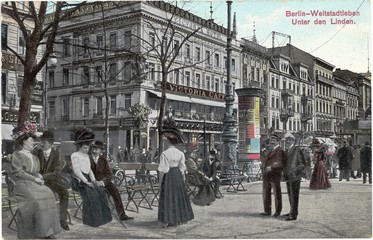 Unter den Linden um 1900 / original historische Postkarte aus Berlin - obrazy, fototapety, plakaty