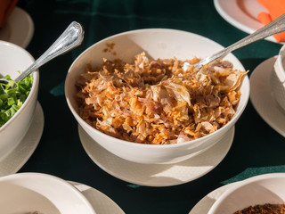 Bowl of fried garlic, Thailand
