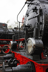 Detail of an old steam locomotive.