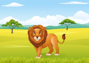Obraz na płótnie Canvas Cartoon lion mascot