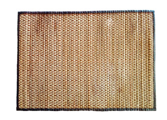 Japan bamboo mat on white backgroung. Clipping path included.