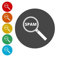 Spam icon. Spam sign. Lupa icon