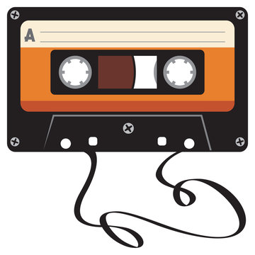 damaged audio cassette tape