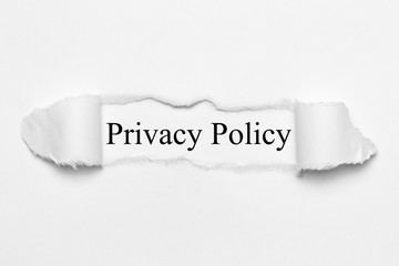 Privacy Policy on white torn paper