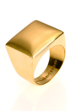 Gold Ring On An Isolated White Background