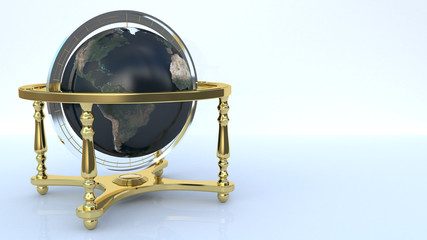 globe on white background