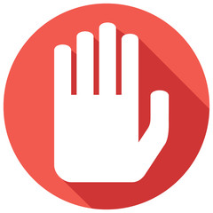 stop hand sign flat icon