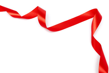 Red ribbon collection isolated on white