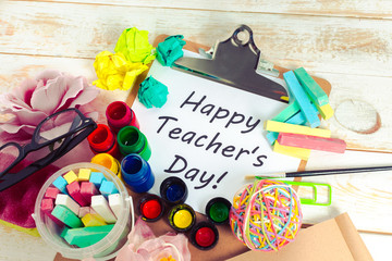 Fototapeta na wymiar Teacher's day holiday. copy space
