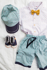 Baby boy  clothes  on white background