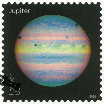 Fototapeta USA - CIRCA 2016: shows The Jupiter, series Views of Our Planets