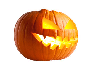 halloween pumpkin on white