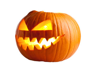 halloween pumpkin on white