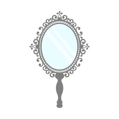 vintage mirror with a handle vector