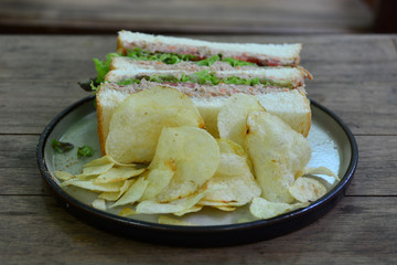 Healthy Tuna Sandwich and a Side of Chips