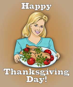 Happy thanksgiving day vector illustration.