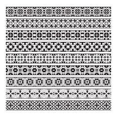 Traditional ornamental borders set. Page decoration elements