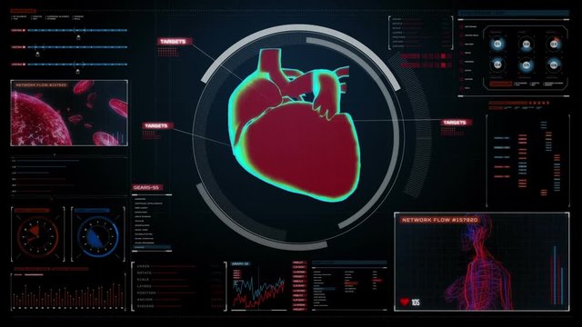 Scanning heart. Human cardiovascular system. medical technology.