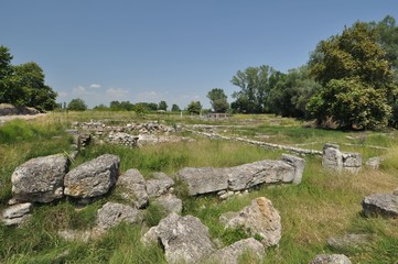 Fototapeta na wymiar Ancient Dion, Zeus sanctuary at the foot of Mount Olympus