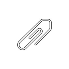attachment paper clip thin line icon, outline vector logo illustration, linear pictogram isolated on white