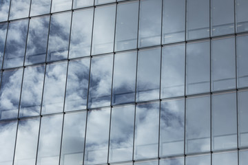 Reflection of clouds in skyscraper windows