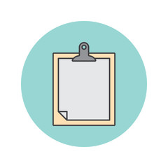 clipboard thin line icon, filled outline vector logo illustration, linear colorful pictogram isolated on white