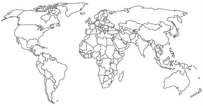 Weltkarte Skizze