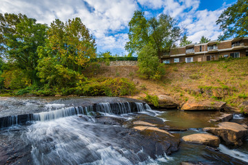 Fototapeta na wymiar Waterfall at the Falls Park on the Reedy, in Greenville, South C