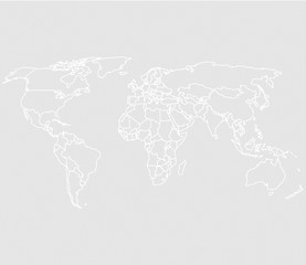 Fototapeta na wymiar gray world map