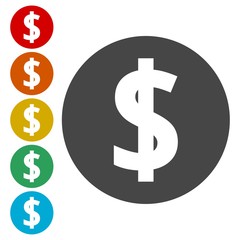 Dollars sign icon. USD currency symbol 