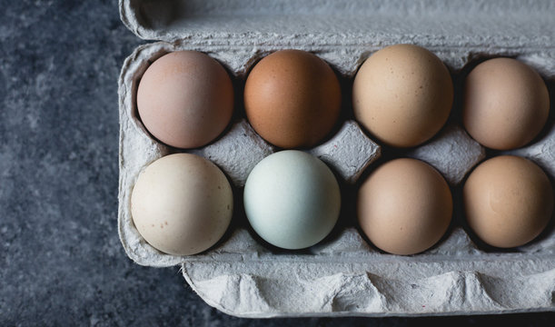 Various colored eggs