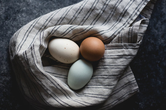 Various colored eggs