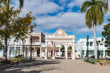 Marti Park and Arco de Triunfo in Cienfuegos, Cuba