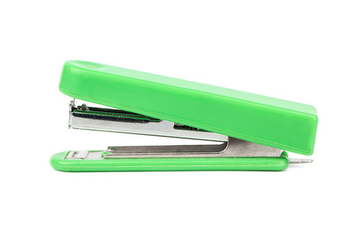Green stapler isolate
