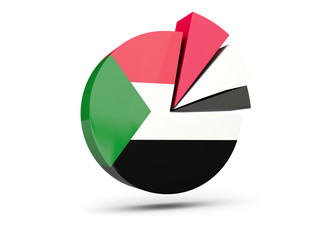 Flag of sudan, round diagram icon