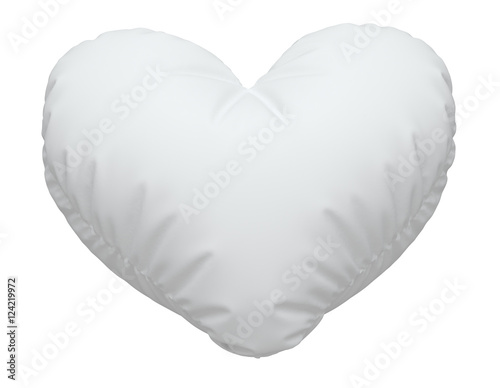 &ldquo;white pillow in the shape of a heart on white background.&rdquo; Stock photo