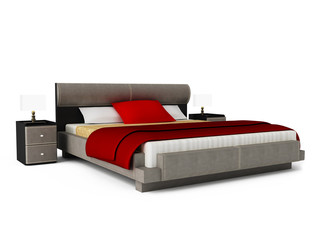 Bed on a white background